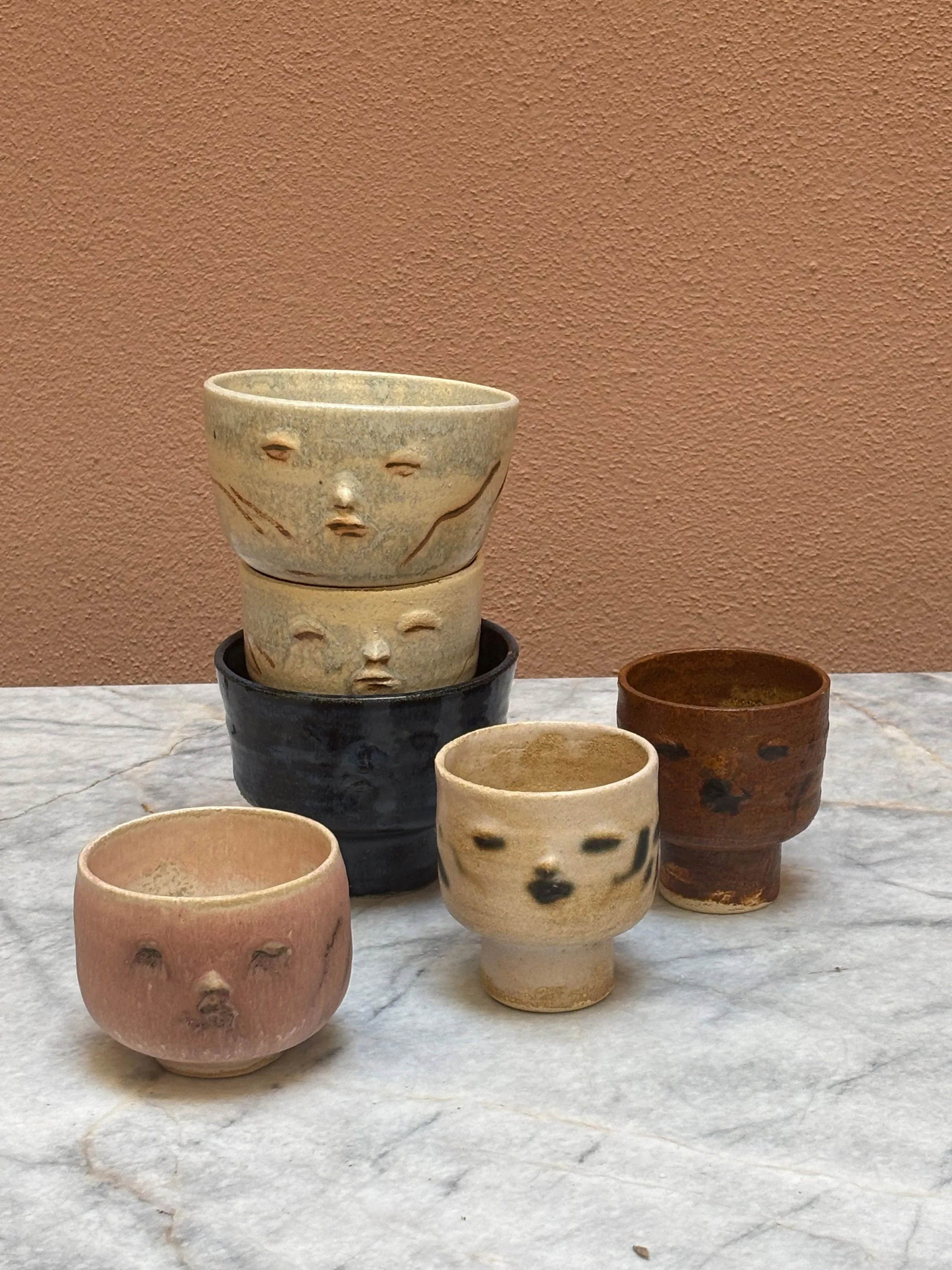 Cups with faces